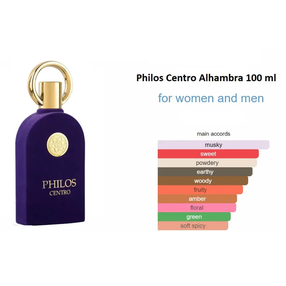Philos Centro Perfume 100ml Edp Parfum Maison Alhambra Men And Women OrientalSham Perfume Store