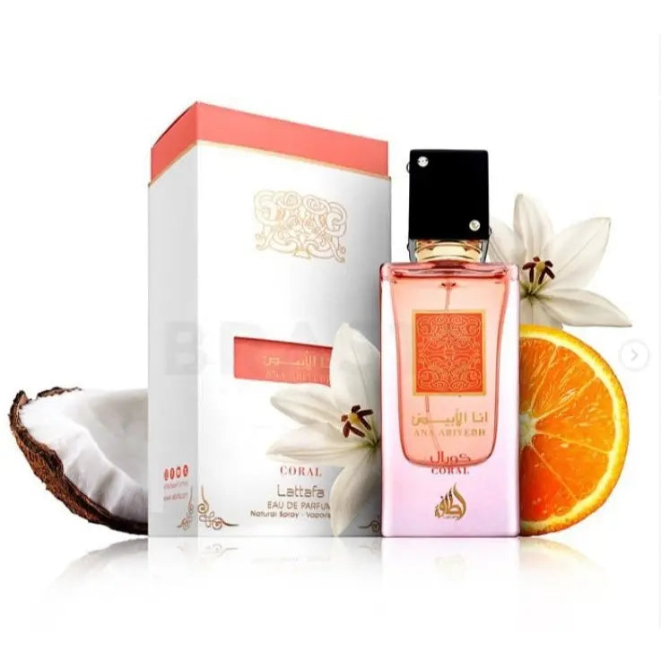 Ana Abiyedh Coral Lattafa Perfumes Eau de parfum Abiyedh Coral 100ml Lattafa Parfum Everyone-Ana Abiyedh Coral - Sham Perfume Store Perfume