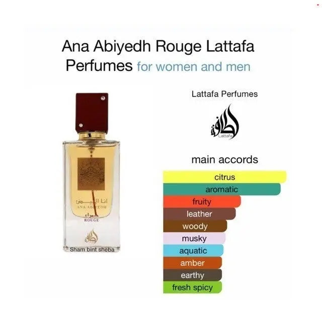 Ana abiyedh rouge Lattafa perfume 60ml EDP 540 rouge For Her - Sham Perfume Store Perfume
