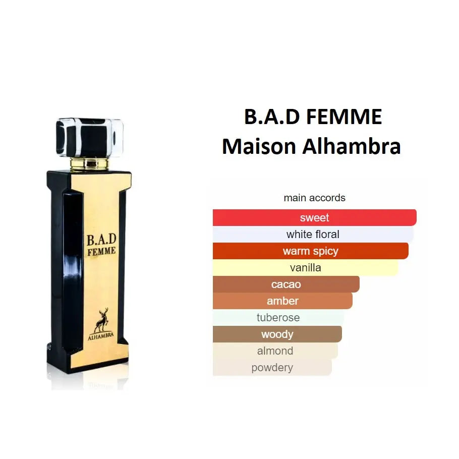 B.A.D. Femme Perfume Woman Edp BAD FEMME Maison Alhambra 100ml Her Good For GirlSham Perfume Store