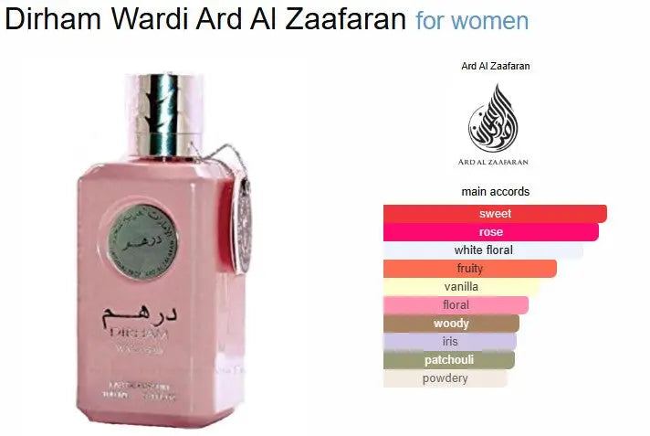 Dirham Wardi Perfume Woman EDP 100ml Dirham pink Ard Al Zaafaran