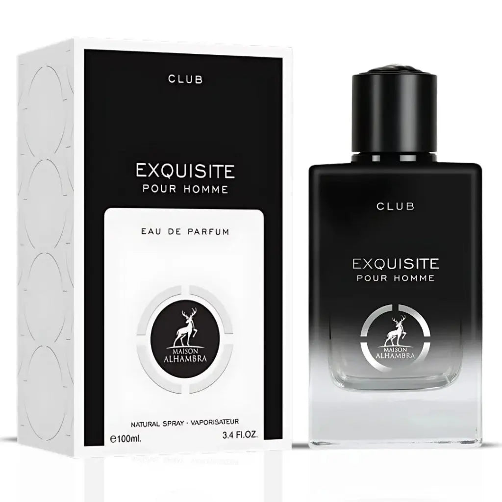 Exquisite Club Pour Homme Eau De Parfum Spray 100ML (3.4 OZ) by Maison Alhambra | A Fresh-Exquisite Club 100ml - Sham Perfume Store Perfume