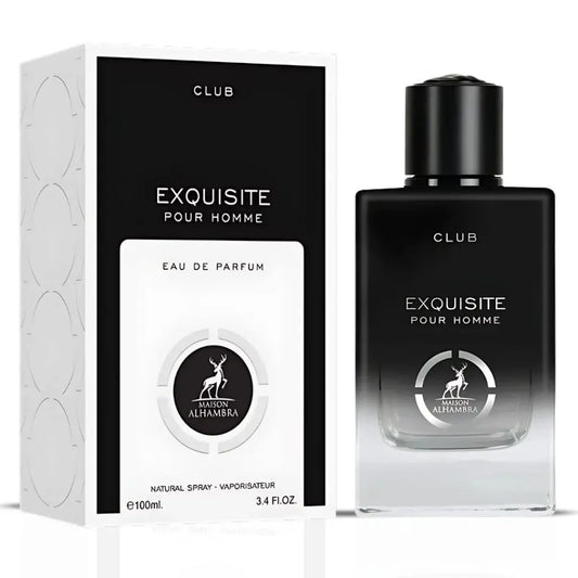 Exquisite Club Pour Homme Eau De Parfum Spray 100ML (3.4 OZ) by Maison Alhambra | A Fresh-Exquisite Club 100ml - Sham Perfume Store Perfume