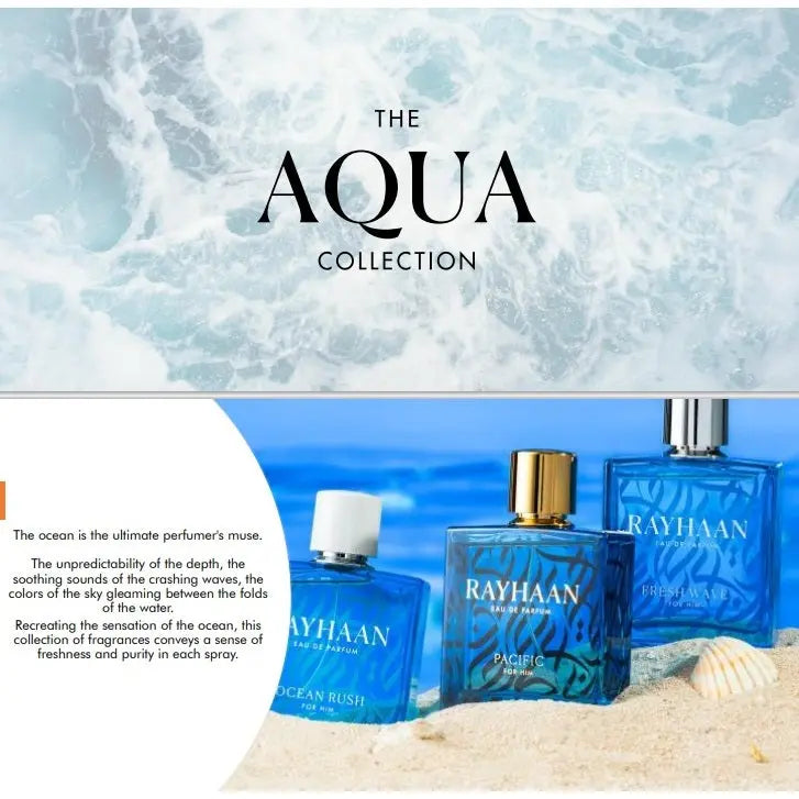 Fresh Wave Men Rayhaan Ocean Rush Eau de Parfum Spray for Men Rayhaan Fresh Wave Rayhaan Pacific EDP 100ml For Him - Sham Perfume Store Perfume