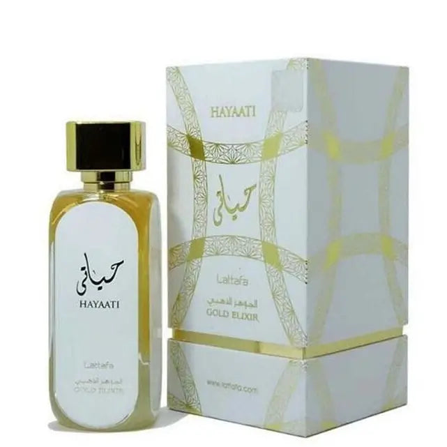 Hayaati Gold Elixir Lattafa Perfumes  100 ml for women and men Premium Collection Million & The One Twist - Sham Perfume Store Perfume