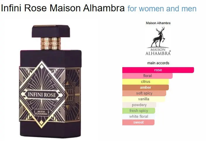 Infini Rose Perfume Woman Maison Alhambra EDP 100ml Perfume Men - Women Oriental blends For Her