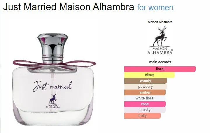 Just Married Perfume Woman Maison Alhambra 100ml EDP Just Marry Me Girl Parfum Original