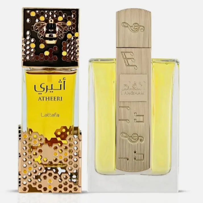 Lattafa Atheeri & Angham Eau De Parfum Sprays 100ML (3.4 OZ) by Lattafa Bundle for Her-Lattafa Atheeri - Sham Perfume Store Perfume