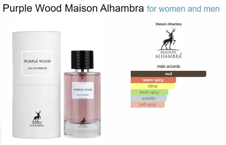 Purple Wood Perfume Man Oud Wood Woman Edp Maison Alhambra 100ml Niche VersionSham Perfume Store