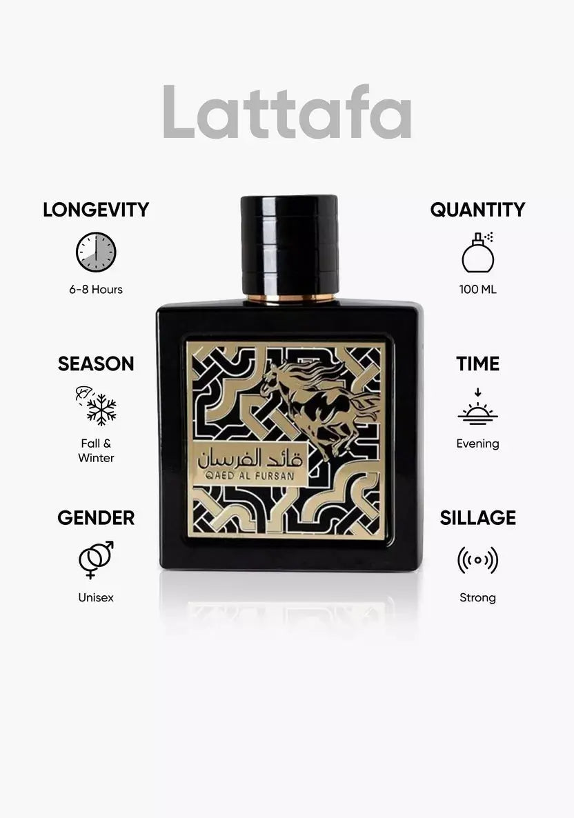 Qaed Al Fursan perfume lattafa 90 ml EDP unisex - Sham Perfume Store Perfume