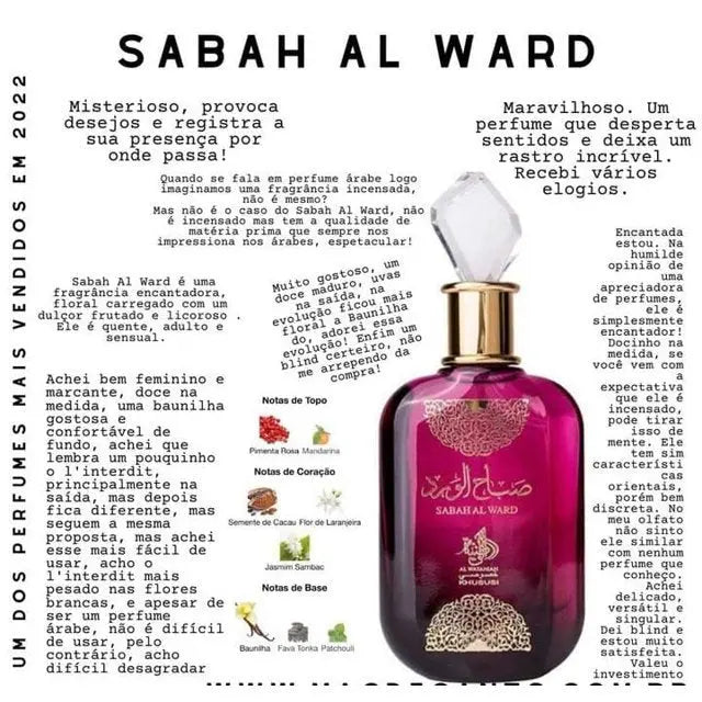 Sabah Al Ward Al Wataniah Floral Her 100 ml Fragrance Women Jasmine Scent Arabian Deep Women Al Wardi Women Wataniah-Sabah Al Ward 100ml - Sham Perfume Store Perfume