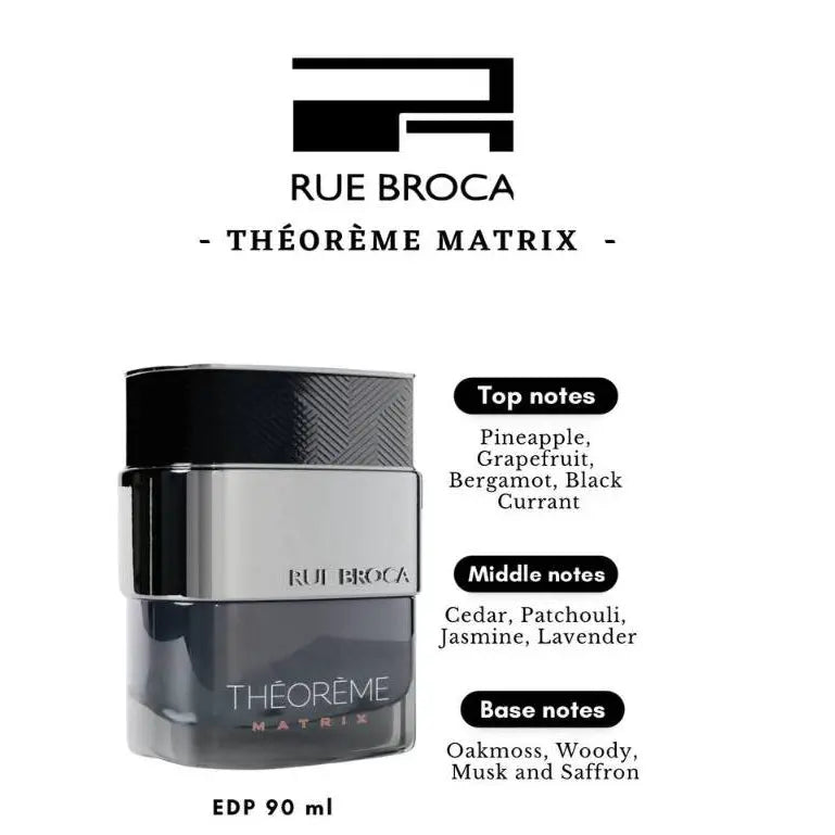 Theoreme Matrix by Rue Broca Man Eau de Parfum – Bold, Elegant & Magnetic Fragrance 90mlSham Perfume Store
